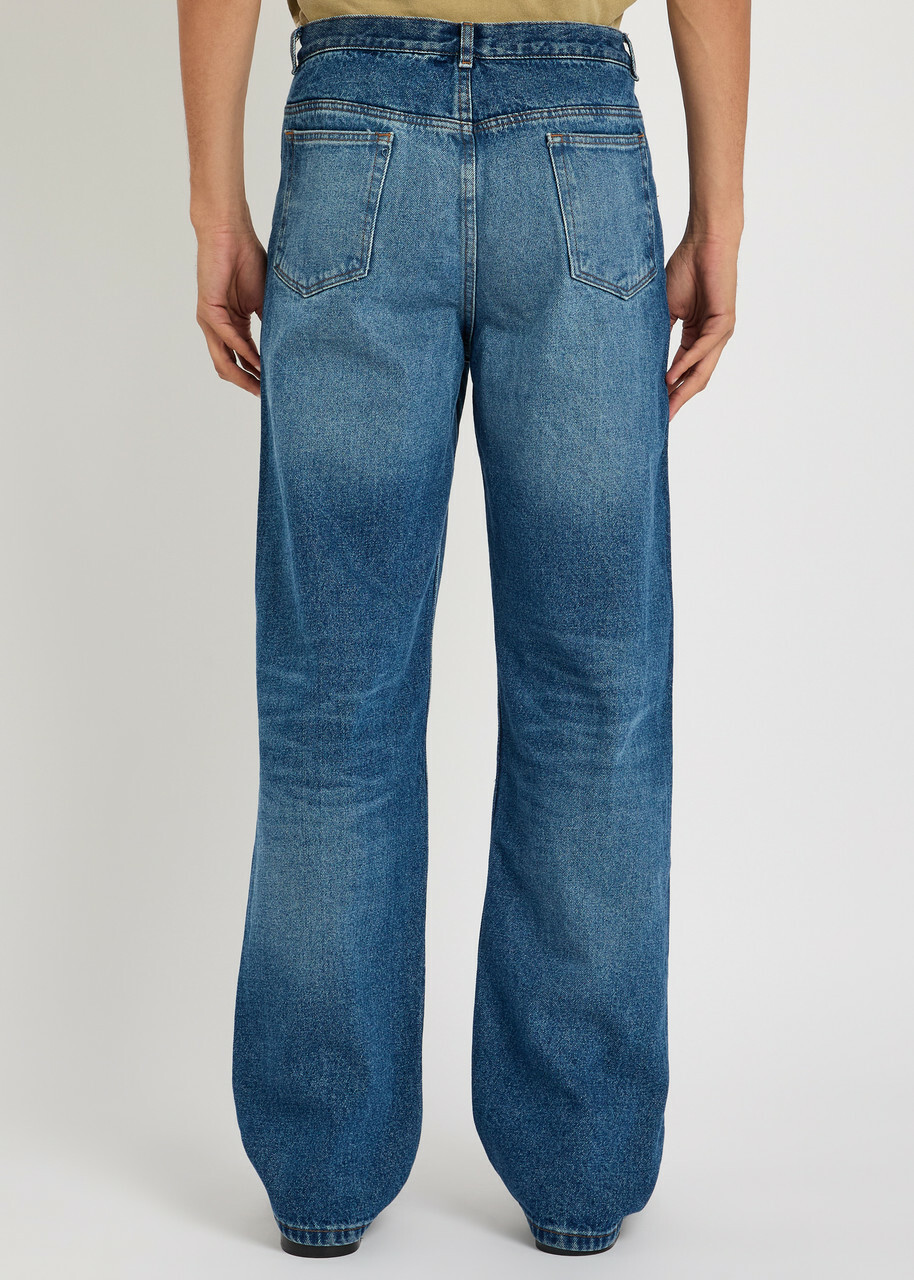 A.P.C. Fairfax Washed Straight-leg Jeans Mid Blu