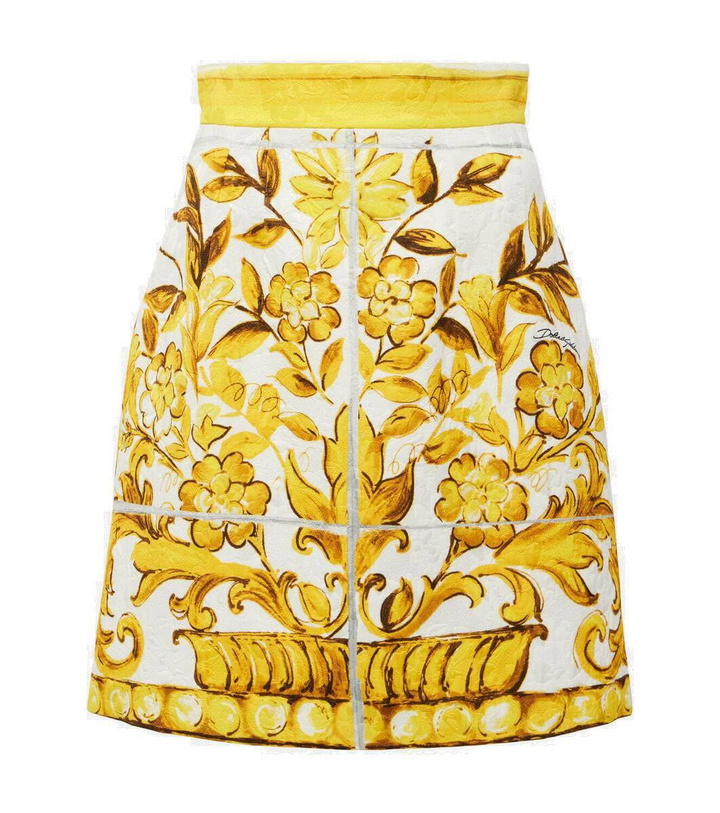 Photo: Dolce&Gabbana Majolica cotton-blend brocade miniskirt