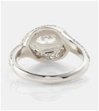 Kamyen Oval 18kt white gold ring with diamonds and enamel