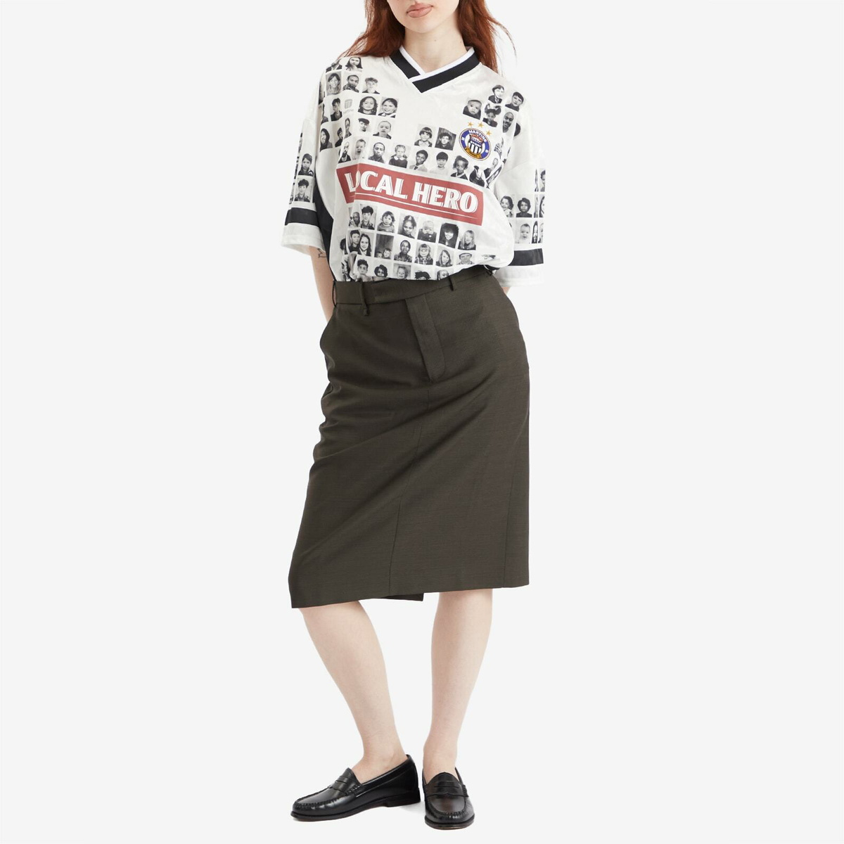 Martine Rose Women's Midi Skirt in Green