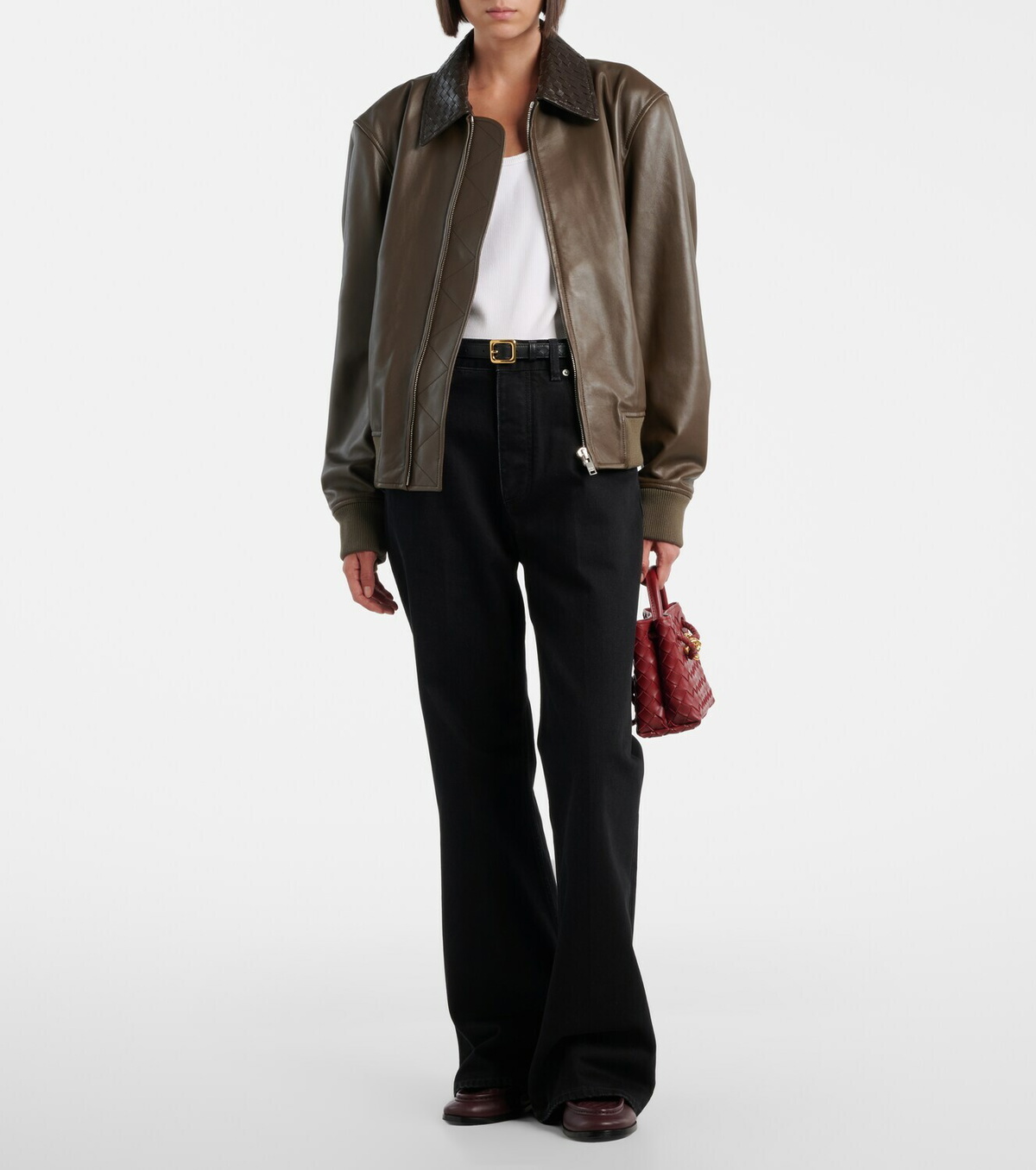 Bottega Veneta Intrecciato leather blouson jacket