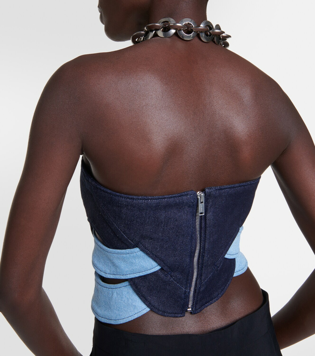 Dion Lee Strapless denim corset top