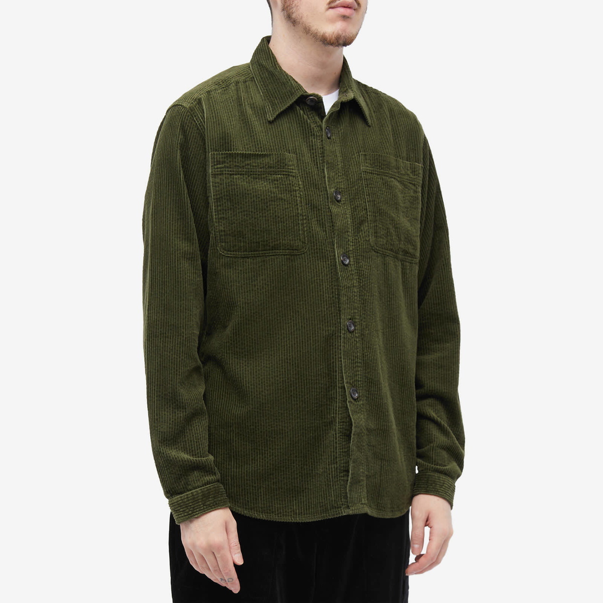 Oliver Spencer Men's Cord Treviscoe Shirt in Green Oliver Spencer