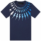 Neil Barrett Men's Ombre Fairisle Thunderbolt T-Shirt in Ink Navy/Blue