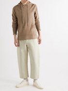 Officine Générale - Elie Cotton and Linen-Blend Hoodie - Brown