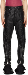 Rick Owens Black Bolan Banana Leather Pants