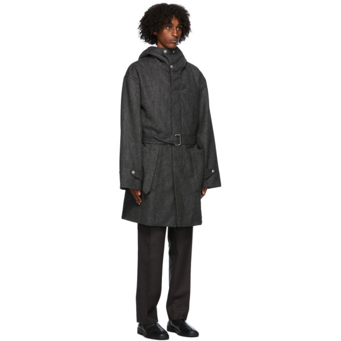 3MAN Grey Wool Herringbone Coat