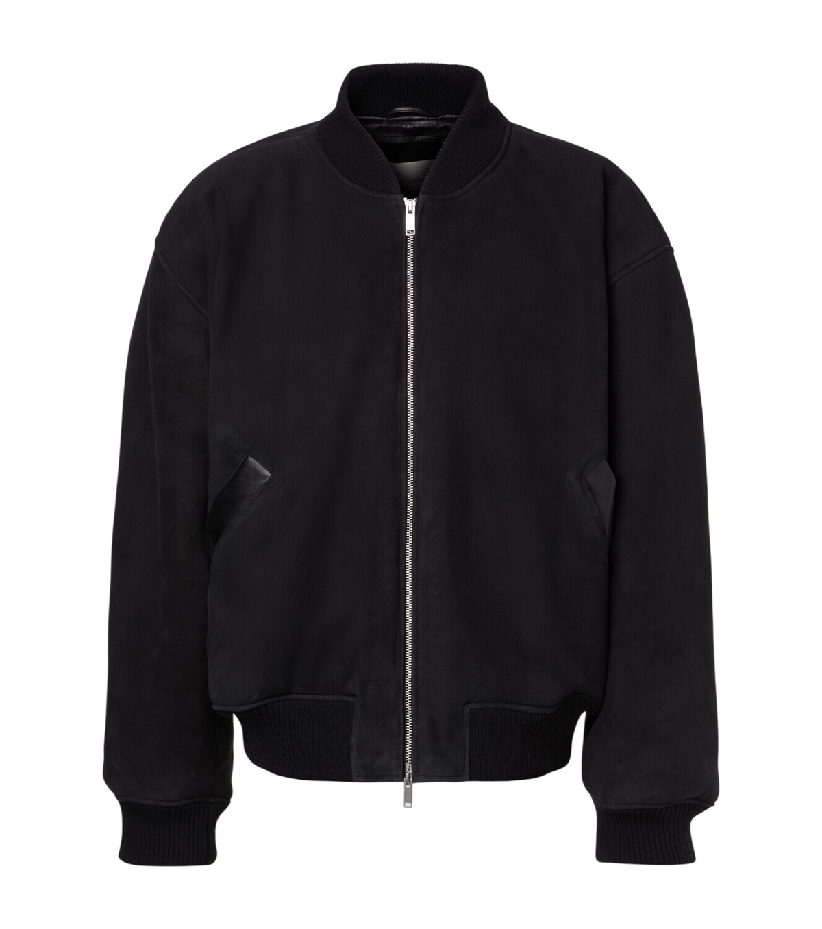 Studio Nicholson Men's Shearling Leather Bomber Jacket in Black