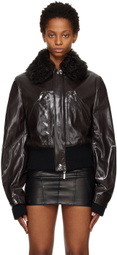 Maximilian Davis Brown Elijah Shearling Bomber Jacket