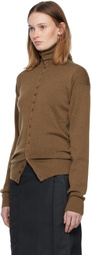 LEMAIRE Brown Buttoned Fitted Cardigan