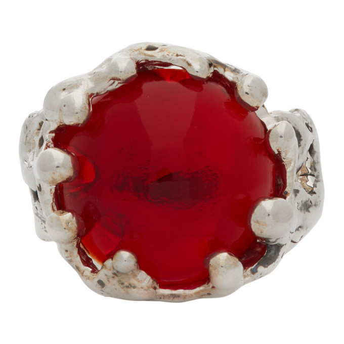 Mondo Mondo Silver and Red Magician Ring Mondo Mondo