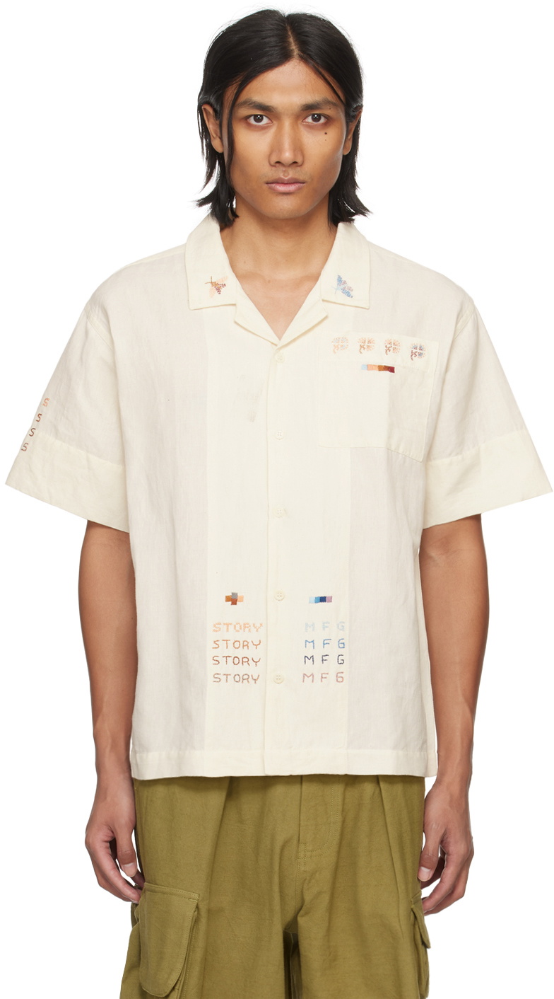 Story mfg. Off-White Greetings Shirt Story Mfg.