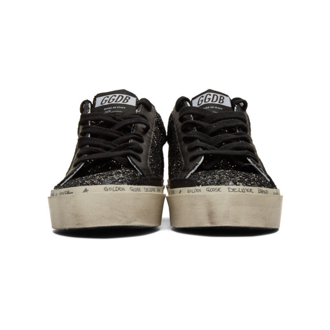 Golden Goose Black Glitter Hi Star Sneakers Golden Goose Deluxe Brand