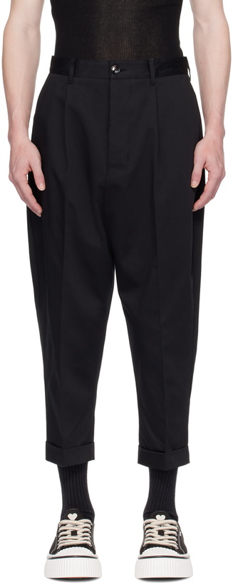 Photo: AMI Paris Black Carrot-Fit Oversized Trousers