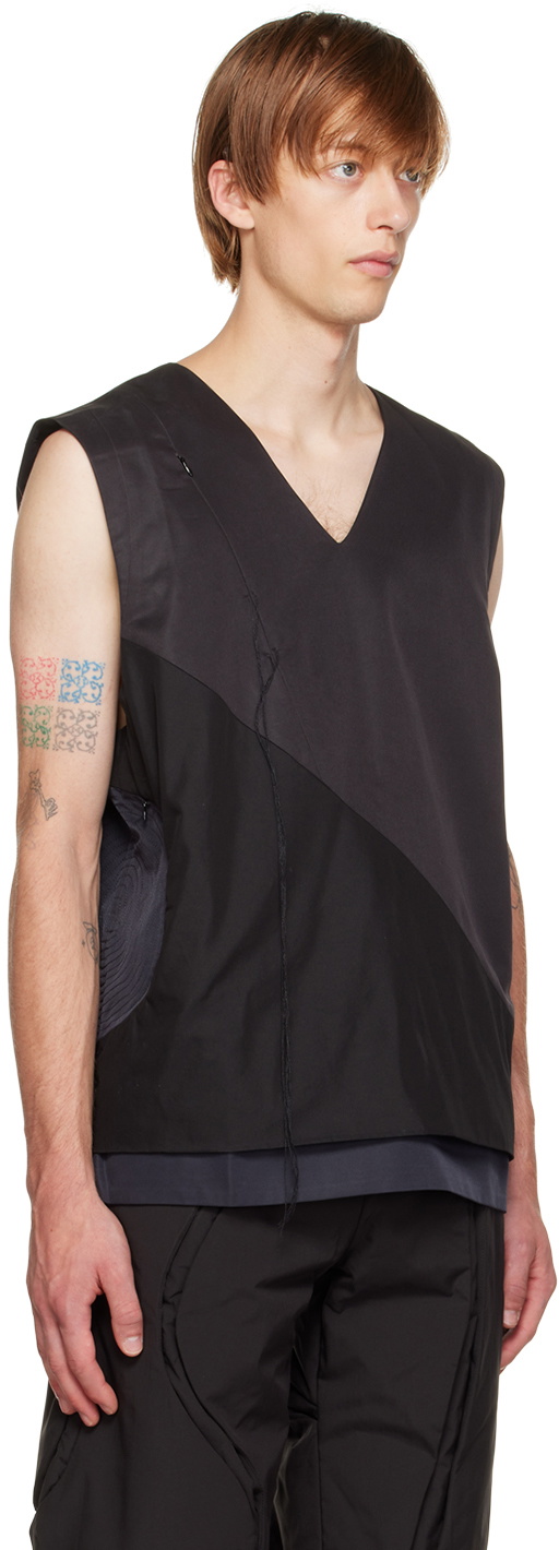 ænrmòus Black 'Asynmetrical But Symmetrical' Vest