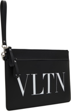 Valentino Garavani Black 'VLTN' Leather Document Holder