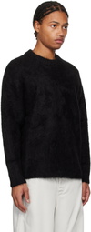 AMOMENTO Black Alpaca Round Neck Sweater
