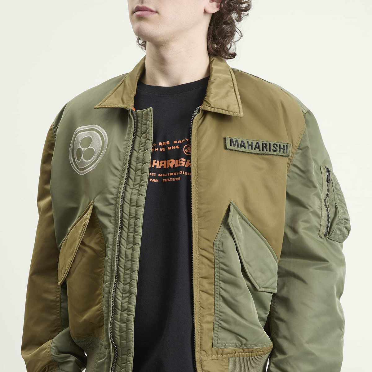 Maharishi Men's Maha Peace Rally MA2 Jacket in Olive/Khaki