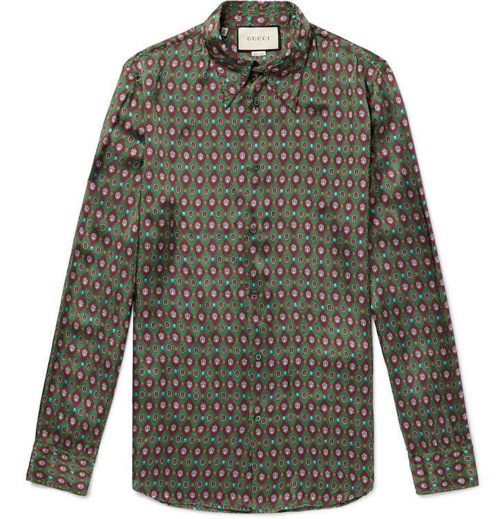 Photo: Gucci - Printed Twill Shirt - Green