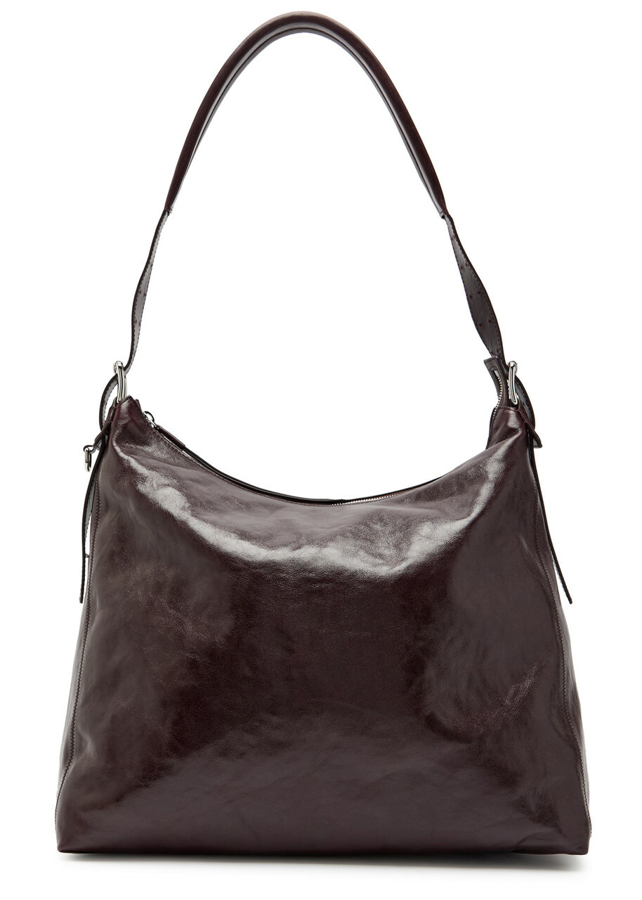 Lemaire Belted Leather Hobo bag - Dark Brown - One Size