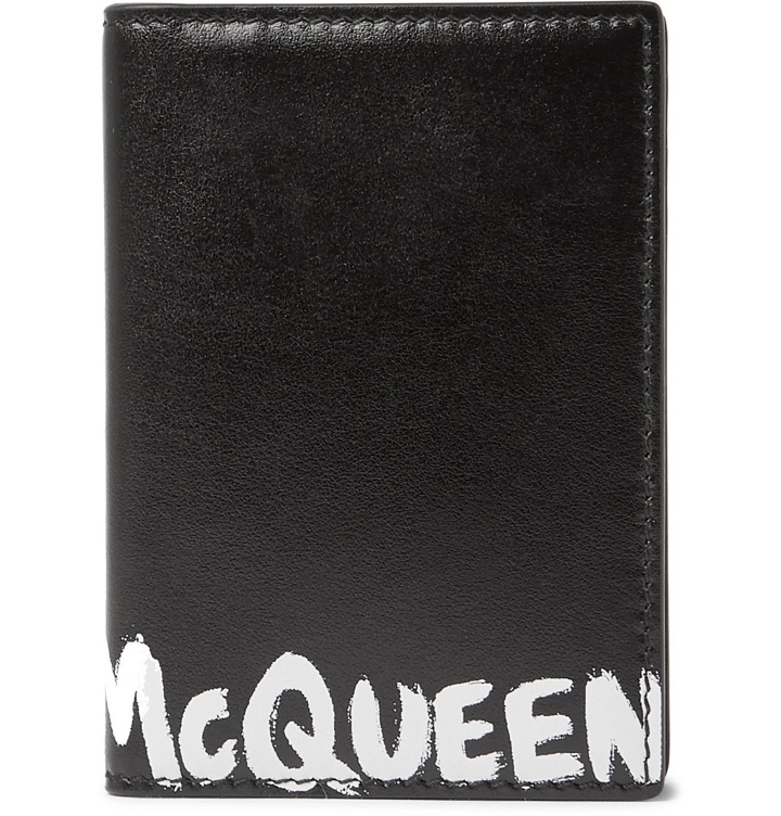 Photo: Alexander McQueen - Logo-Print Leather Bifold Cardholder - Black