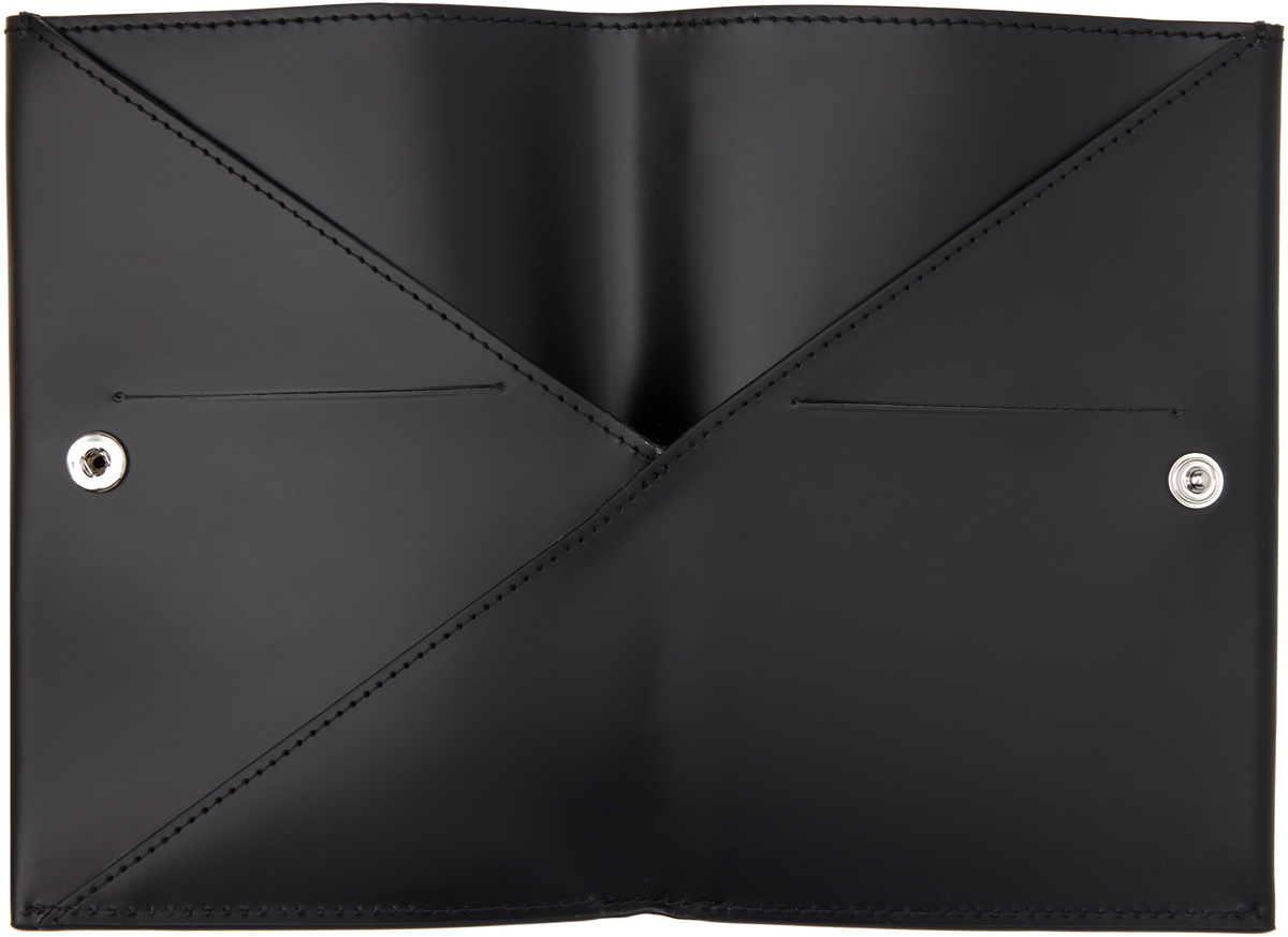 MM6 Maison Margiela Black Calfskin Passport Holder MM6 Maison Margiela