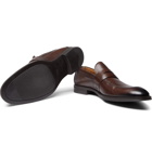 Hugo Boss - Coventry Burnished-Leather Penny Loafers - Brown