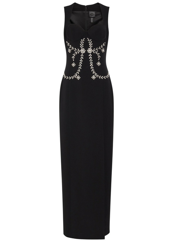 Photo: Huishan Zhang Izmara Crystal-embellished Crepe Maxi Dress Black
