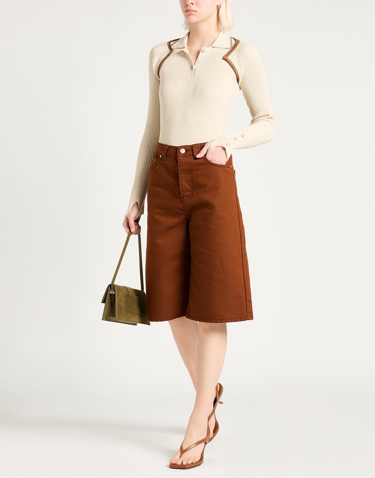 Jacquemus Womens Bodysuit in Beige