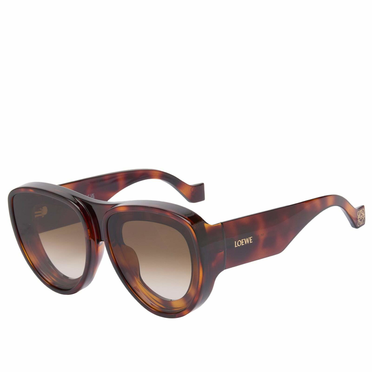 Loewe Eyewear Paula's Ibiza Pilot Sunglasses in Havana/Brown 