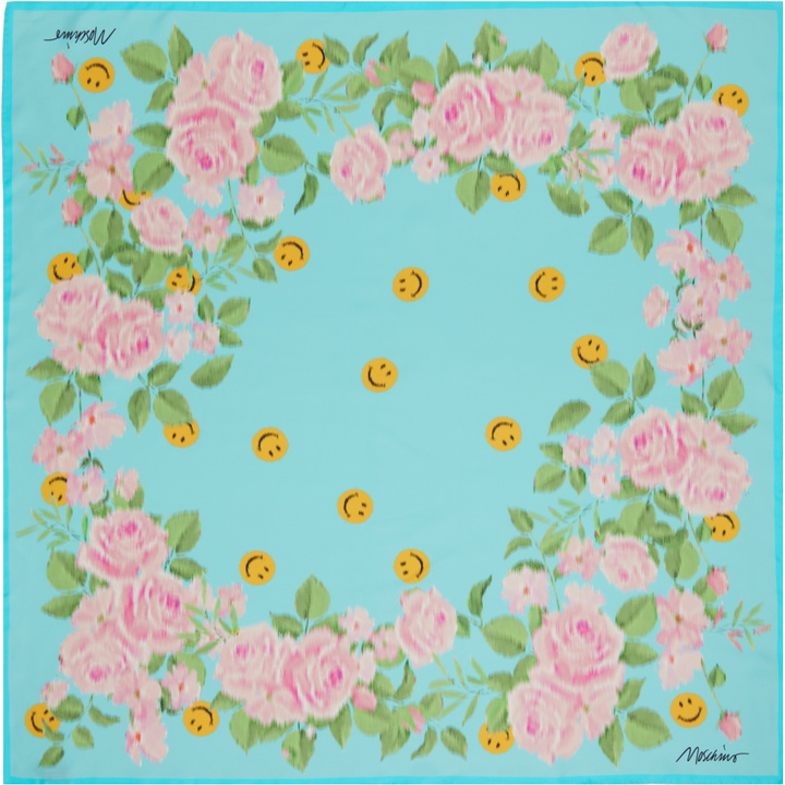 Photo: Moschino Multicolor Twill Seta Scarf