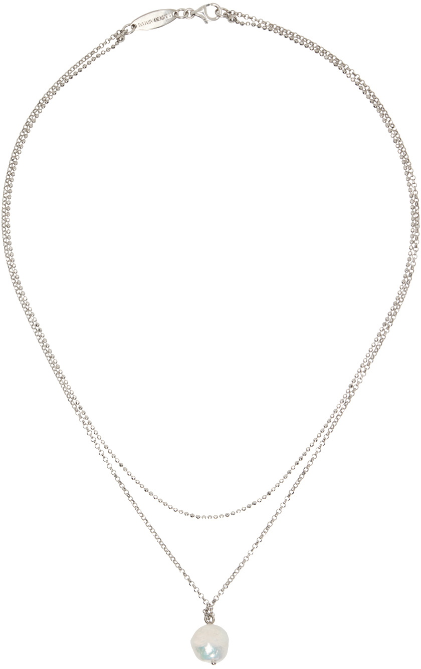 Giorgio Armani Silver Tiered Necklace Giorgio Armani