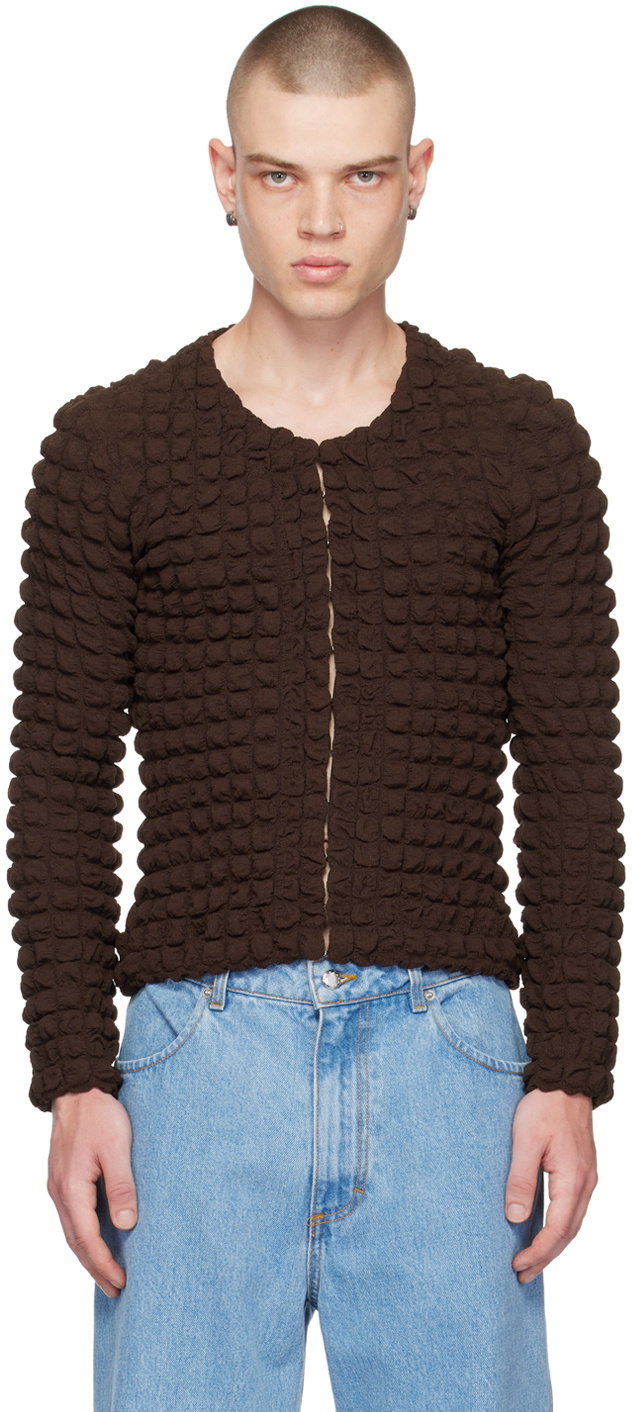 Eckhaus Latta Brown Bubble Cardigan