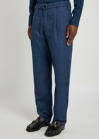 Oliver Spencer Belted Linen Trousers Navy