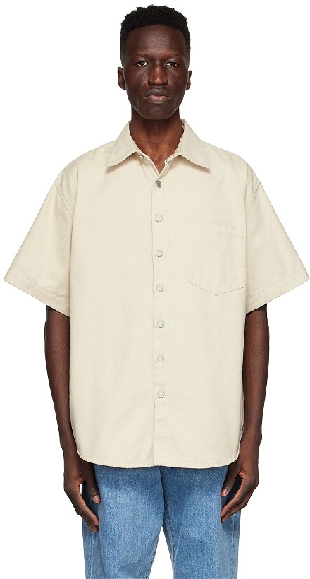 Photo: Schnayderman's Beige Cotton Short Sleeve Shirt