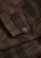 Oliver Spencer Staunton Checked Belted Wool Coat Brown