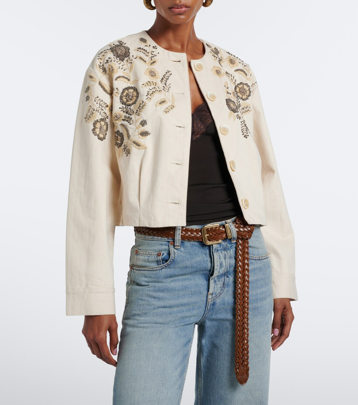 Veronica Beard Emeren embroidered cotton jacket