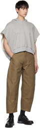 Sebastien Ami. Taupe Warped Carpenter Trousers