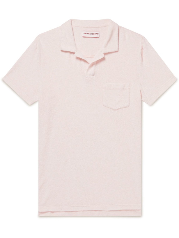 Photo: Orlebar Brown - Terry Cotton-Terry Polo Shirt - Pink