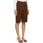 Toteme Brown Suede Shorts