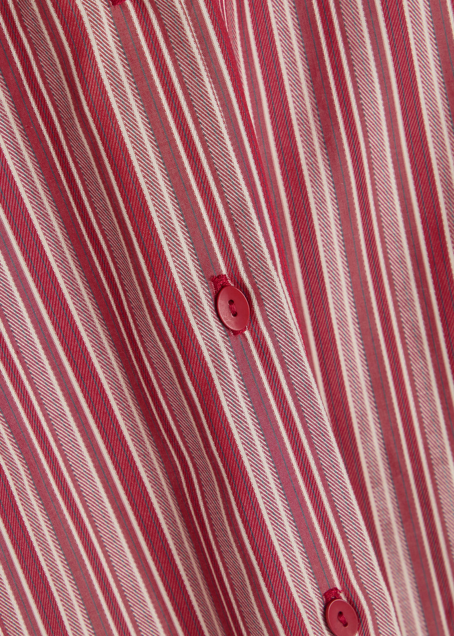 Faithfull The Brand En Vau Striped Cotton Shirt Red