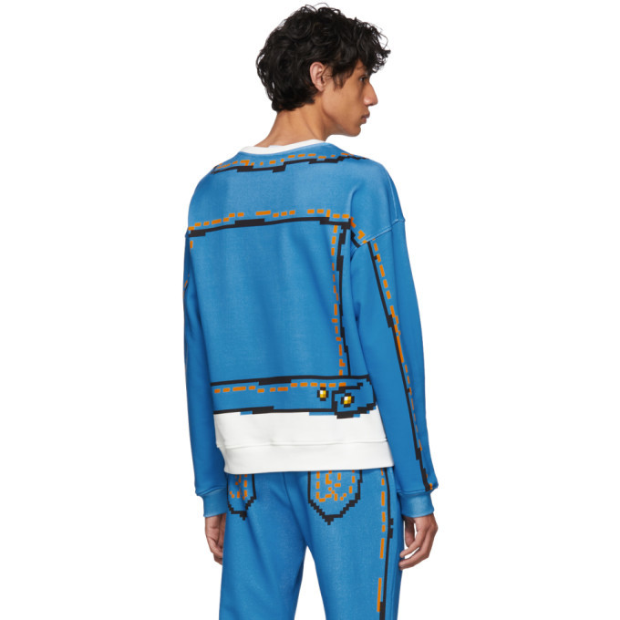 Moschino Blue The Sims Edition Pixel Trompe lOeil Sweatshirt Moschino