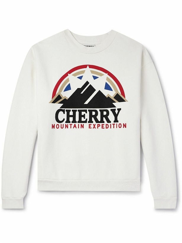 Photo: Cherry Los Angeles - Mountain Expedition Logo-Print Cotton-Jersey Sweatshirt - White