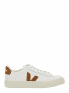 Veja campo White Low Top Sneakers With Contrasting Heel With Logo Lettering And Logo Patch On The Side In Leather Unisex