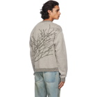 Reese Cooper Grey and Green Wool Branches Sweater