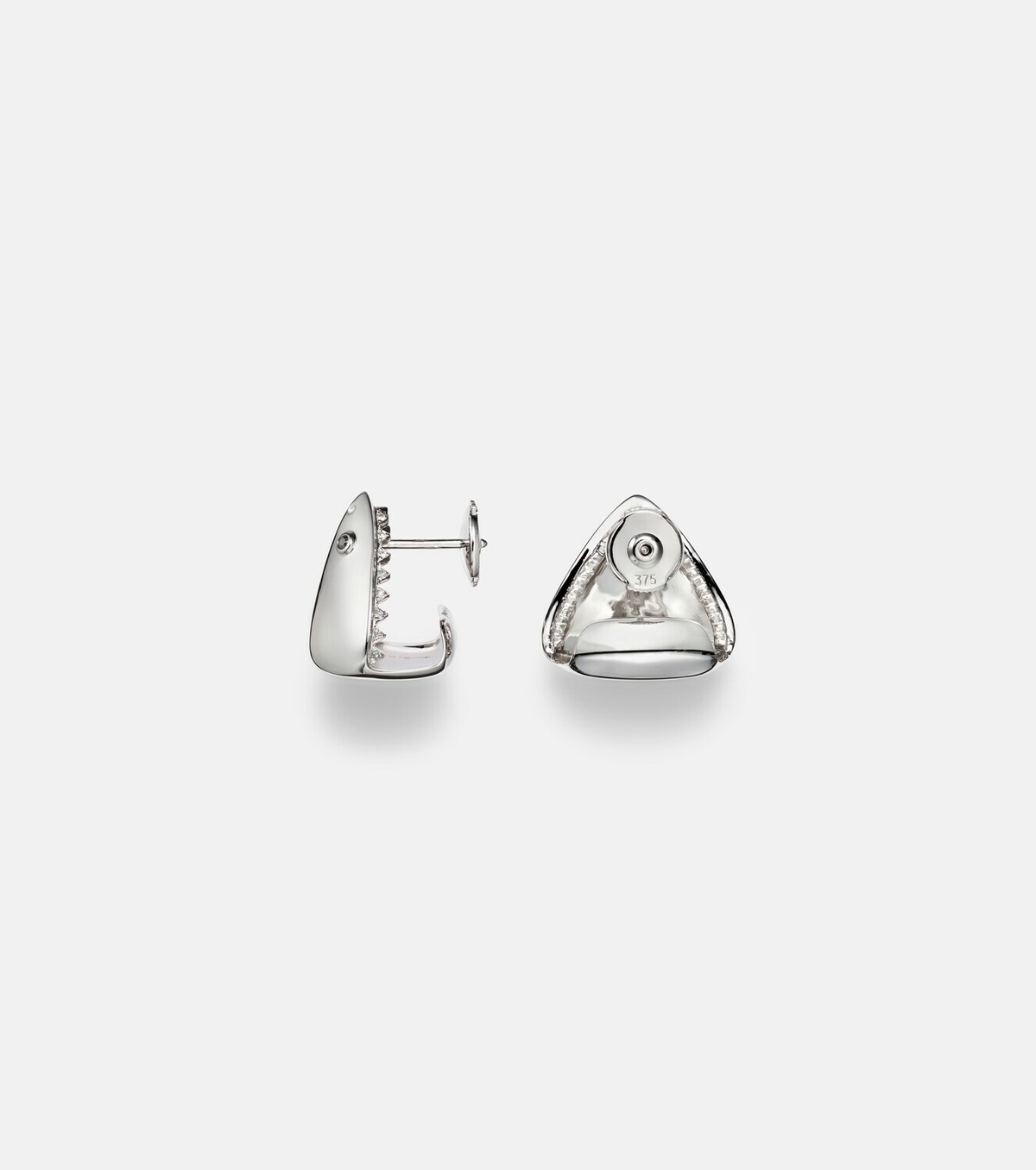 Yvonne Léon Requin 9kt white gold earrings with diamonds