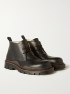 BOTTEGA VENETA - The Tire Rubber-Trimmed Leather Desert Boots - Black