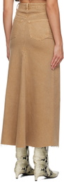 Reformation Tan Tazz Denim Maxi Skirt