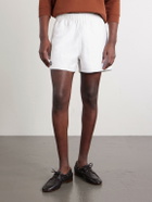 BODE - Field Straight-Leg Logo-Embroidered Cotton-Twill Shorts - White