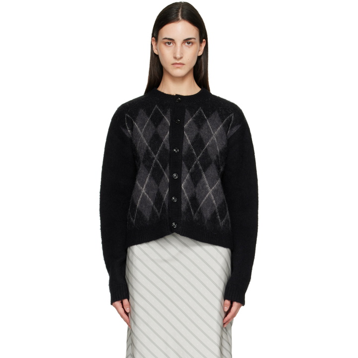 Photo: TONYWACK Black Brushed Argyle Cardigan